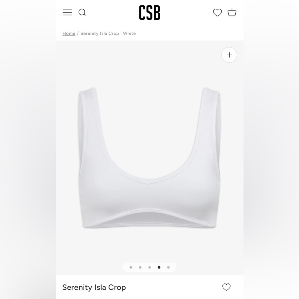 CSB Serenity Isla Crop Sports Bra Small